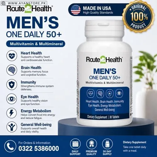 Route2Health Men's One Daily 50+ multivitamin Tablets in Pakistan