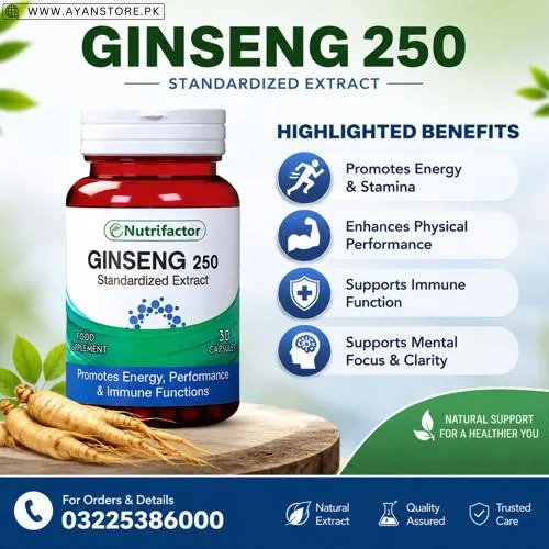 Nutrifactor Ginseng 250 Capsules in Pakistan