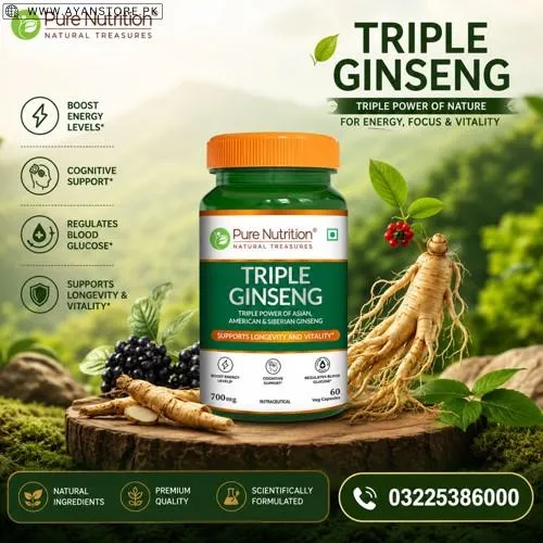 Pure Nutrition Triple Ginseng Capsules in Pakistan