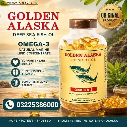 Golden Alaska Deep Sea Fish Oil Omega-3 Softgels in Pakistan