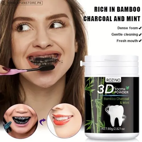 3D Bamboo Charcoal & Mint Tooth Powder