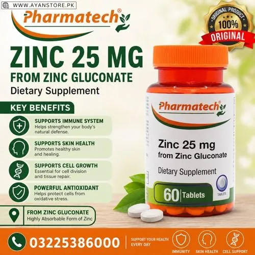 Zinc Gluconate 25 mg Chelated Tablets in Pakistan