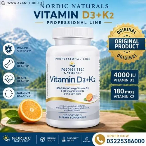 Nordic Naturals Vitamin D3+K2 Softgels in Pakistan