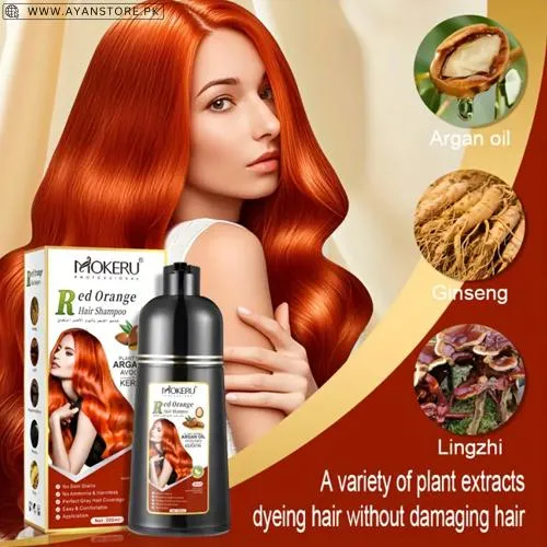 Mokeru Red Orange Hair Dye Shampoo