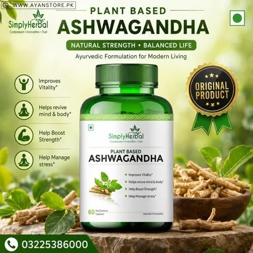 Simply Herbal Plant Based Ashwagandha Capsules in Pakistan