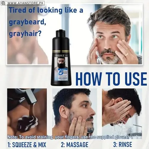 Black Beard & Hair Dye For Men