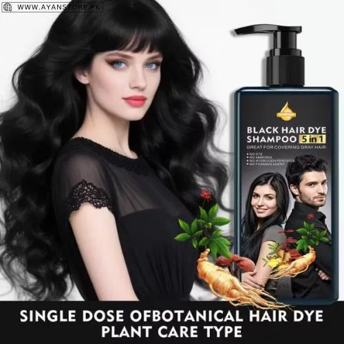 Black Five-in-One Hair Dye Shampoo