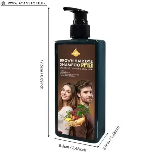 Brown Five-in-One Hair Dye Shampoo