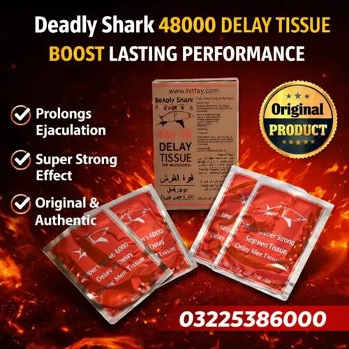 Deadly Shark 48000 Long Lasting Delay Tissue in Pakistan