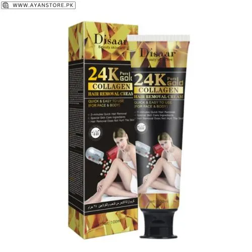 Disaar 24K Gold Collagen Hair Removal Cream  Disaar 24K Gold Collagen Hair Removal Cream