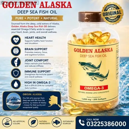 Golden Alaska Deep Sea Fish Oil Omega-3 Softgels in Pakistan