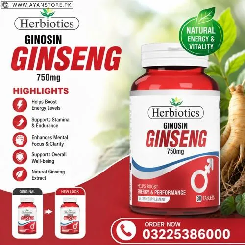 Herbiotics Ginosin Ginseng 750mg Tablets in Pakistan