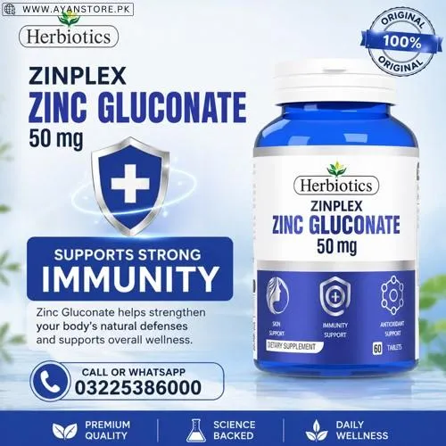 Herbiotics Zinplex Zinc Gluconate 50 mg Capsules in Pakistan
