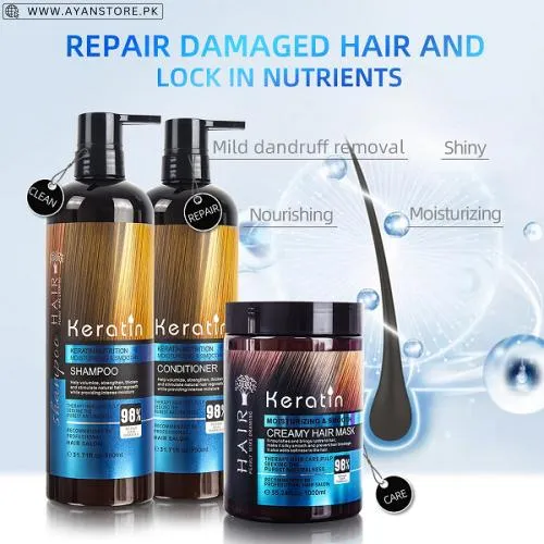 Keratin Hair Shampoo Conditioner Mask