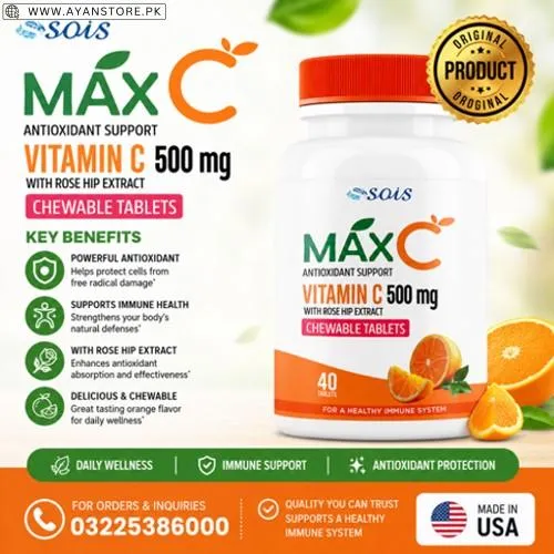 MaxC Vitamin C 500mg Chewable Tablets in Pakistan