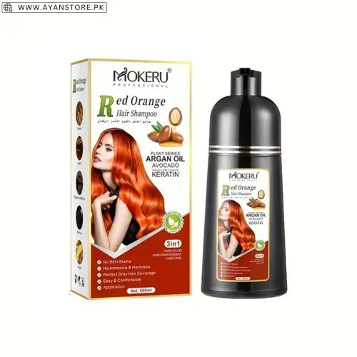 Mokeru Red Orange Hair Dye Shampoo
