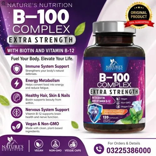 Nature's Nutrition B-100 Complex Extra Strength Capsules in Pakistan
