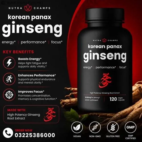 NutraChamps Korean Panax Ginseng Capsules in Pakistan