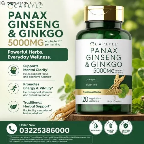 Panax Ginseng & Ginkgo 5000mg Capsules in Pakistan