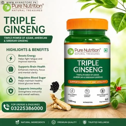 Pure Nutrition Triple Ginseng Capsules in Pakistan