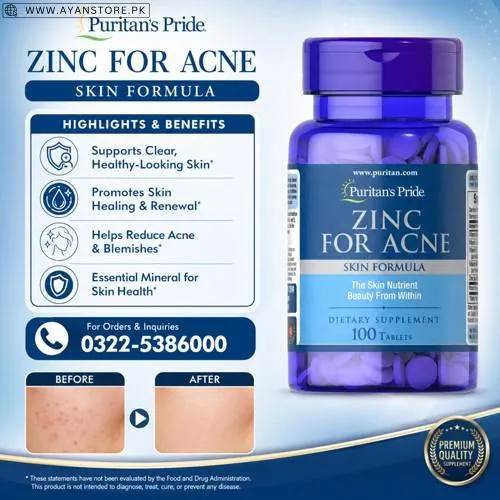 Puritan Pride Zinc For Acne Tablets in Pakistan