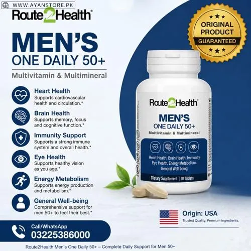 Route2Health Men's One Daily 50+ multivitamin Tablets in Pakistan