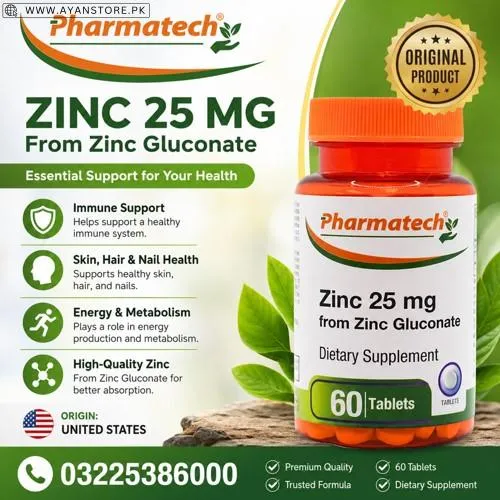 Zinc Gluconate 25 mg Chelated Tablets in Pakistan